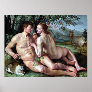 Poster Hendrik Goltzius A Queda do Homem