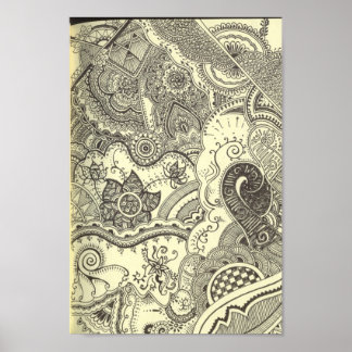 Poster Henna Art Canvas Print