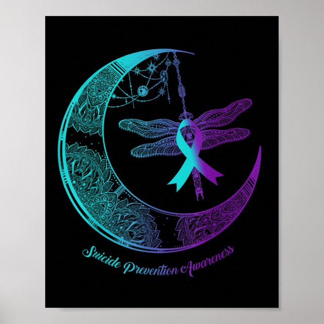 Poster Henna Moon Dragonfly Sensibilização para a Prevenç (Frente)