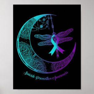 Poster Henna Moon Dragonfly Sensibilização para a Prevenç