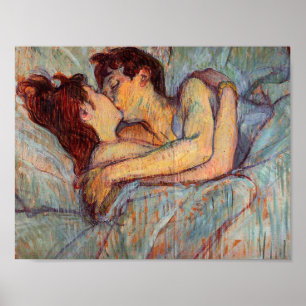 Poster Henri De Toulouse Lautrec - Na Cama O Beijo