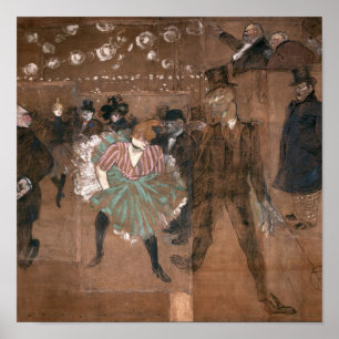 Poster Henri de Toulouse-Lautrec que dançam no vermelh