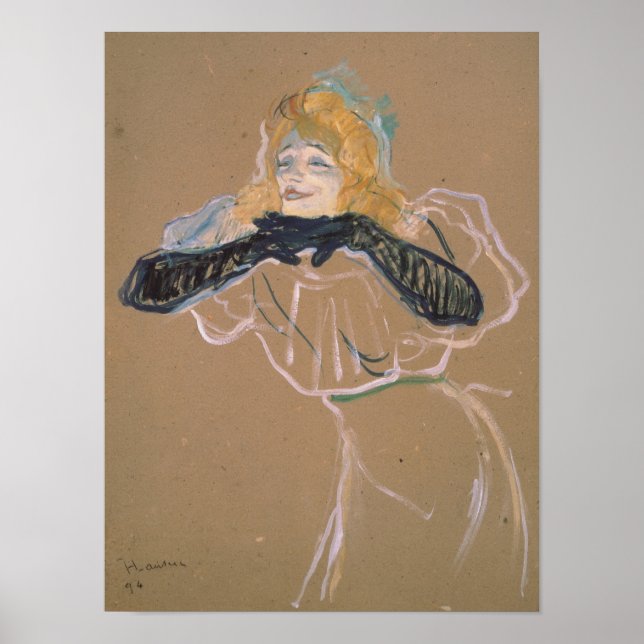 Póster Henri de Toulouse-Lautrec | Yvette Guilbert singi (Frente)