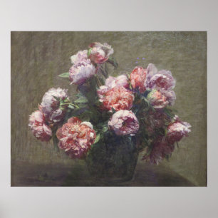 Poster Henri Fantin-Latour Vintage Vase de Peonies
