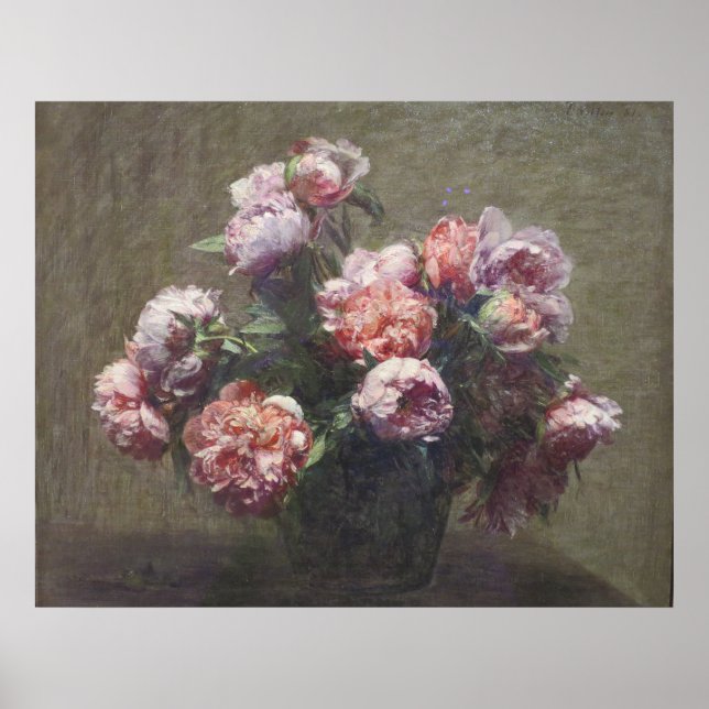 Poster Henri Fantin-Latour Vintage Vase of Peonies (Frente)
