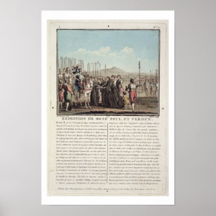 Póster Henri II (1519-59) recebe as chaves de Metz, Toul