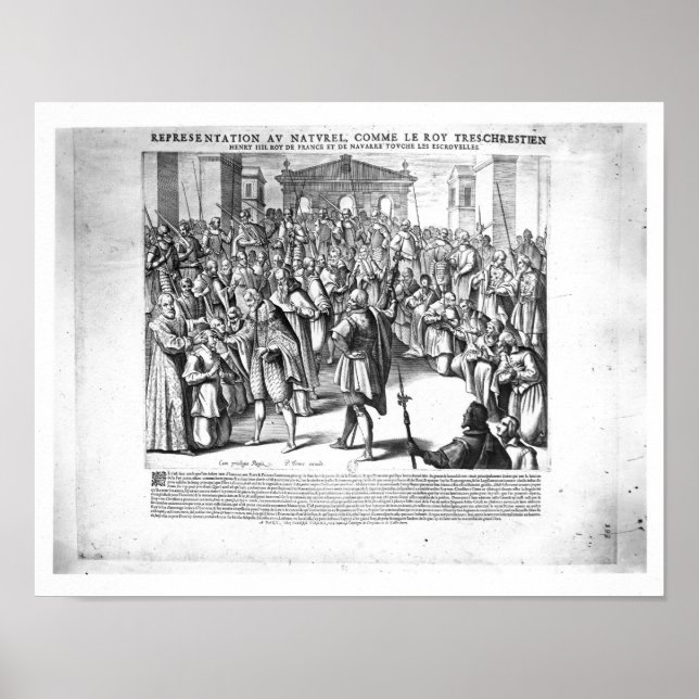 Póster Henri IV curando os doentes de escrofula (Frente)