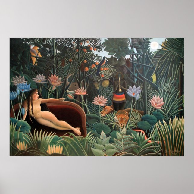 Póster Henri Rousseau, A Pintura Das Flores Da Selva De S (Frente)