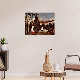 Poster Henri Rousseau art: Os Bancos da Oise