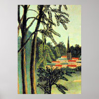 Henri Rousseau art, View de Nuvem Santo
