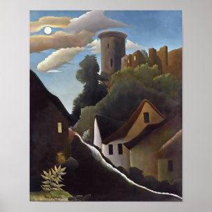 Poster Henri Rousseau - Castelo na Luz do Luar (Le Donjon