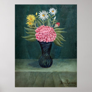 Poster Henri Rousseau - Dália e Margaridas num Vaso