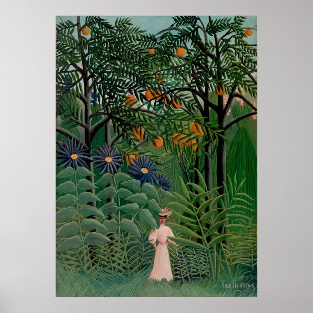Poster Henri Rousseau - Mulher na Floresta (Frente)