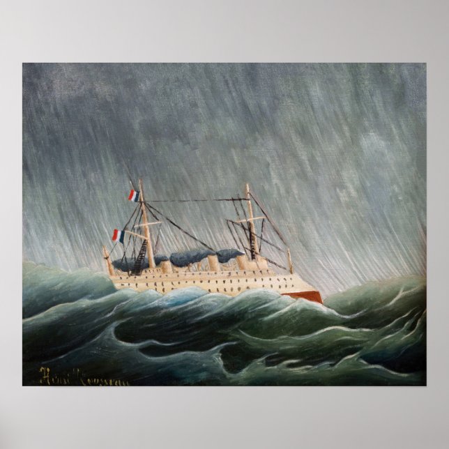 Poster Henri Rousseau - O Navio na Tempestade (Frente)