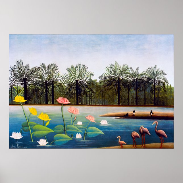 Poster Henri Rousseau - Os Flamingos (Frente)