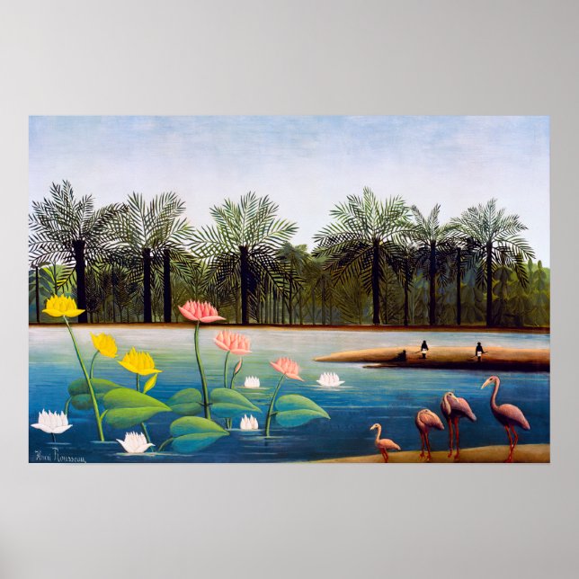 Poster Henri Rousseau - Os Flamingos (Frente)