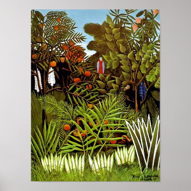 Poster Henri Rousseau - Paisagem Exótica Arte Selva (Frente)