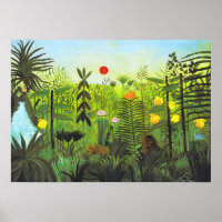 Henri Rousseau - Paisagem Exótica com Leão