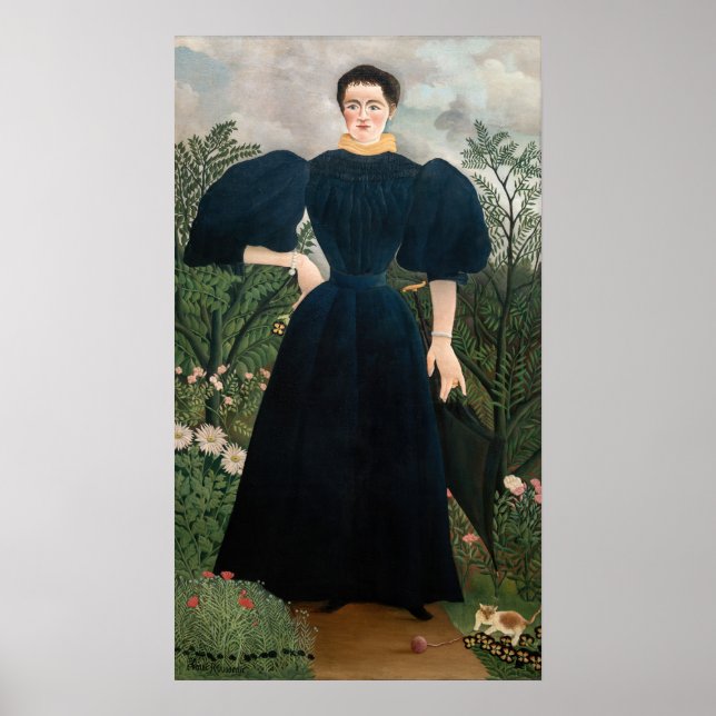 Poster Henri Rousseau - Retrato da Madame M. (Frente)