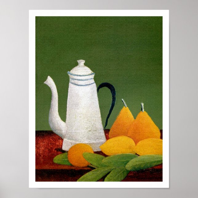 Póster Henri Rousseau - Vida Estática com Fruta e Bule (Frente)