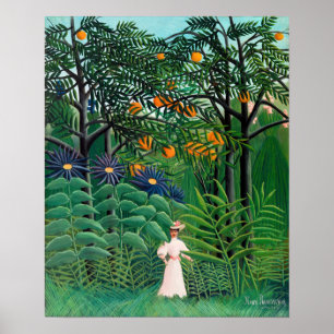Poster Henri Rousseau - Woman Walking in an Exotic Forest