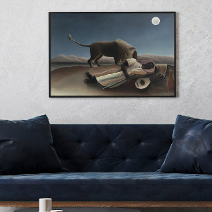 Poster Henri Rousseau's The Sleeping Gypsy (1897) famoso