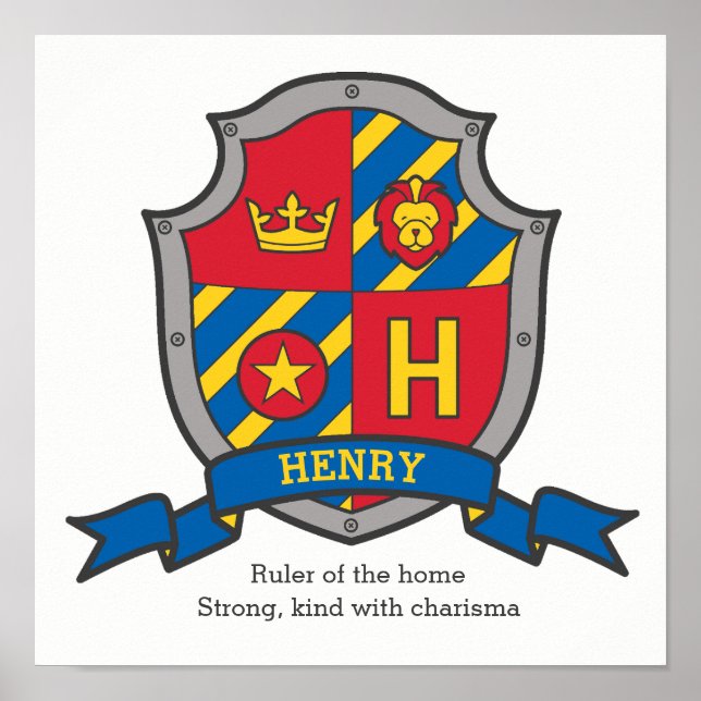 Póster Henry boys designa escudo heráldico (Frente)