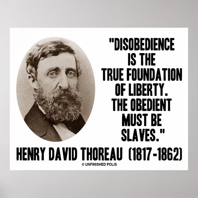 Póster Henry David Thoreau Desobediência Verdadeira Liber (Frente)