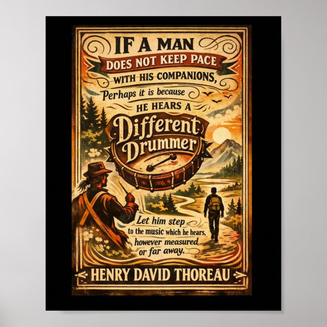 Poster Henry David Thoreau Different Drummer (Frente)