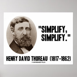 Póster Henry David Thoreau Simplifique a citação