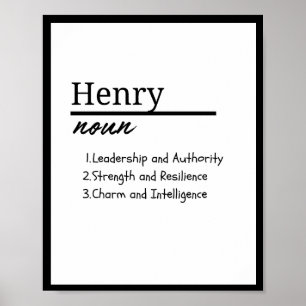 Poster Henry, Definição de Nome Personalizado de Menino