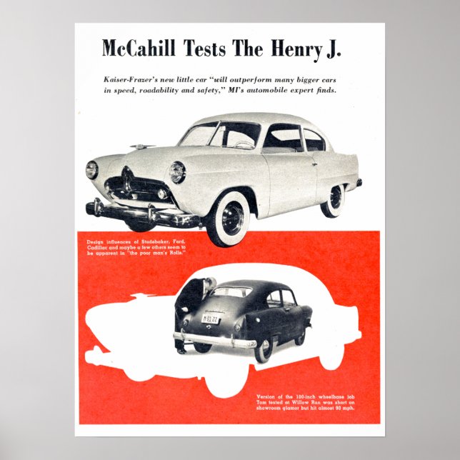 Poster Henry J Automobile 1950 (Frente)