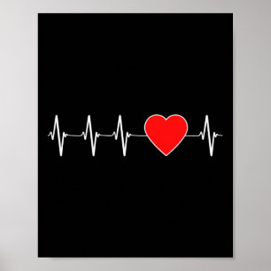 Poster Hepatite Cardíaca Ekg Doença do Coração Vermelho S