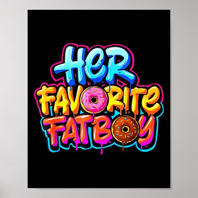 Poster Her Favorite Fatboy Funny Donut Lover Humor  (Frente)