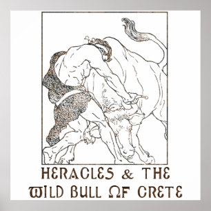 Póster Heracles & a Bull de Crete