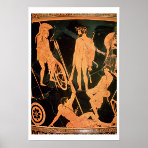 Póster Herakles e heróis gregos, detalhe de um sótão c