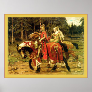 Póster ~ heráldico Alphonse Mucha da cavalaria