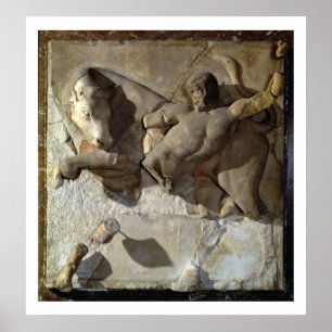 Poster Hercules que luta o Cretan Bull, uma de uma série