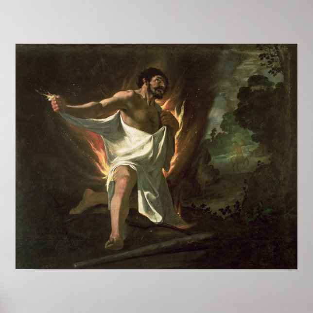 Poster Hércules Tearing the Burning Robe, c.1634 (Frente)