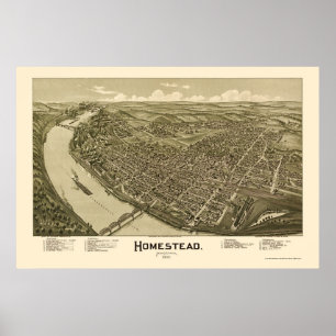 Póster Herdade, mapa panorâmico do PA - 1902