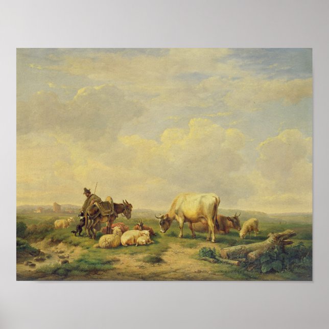 Póster Herdsman e Herd, c.1880 (Frente)