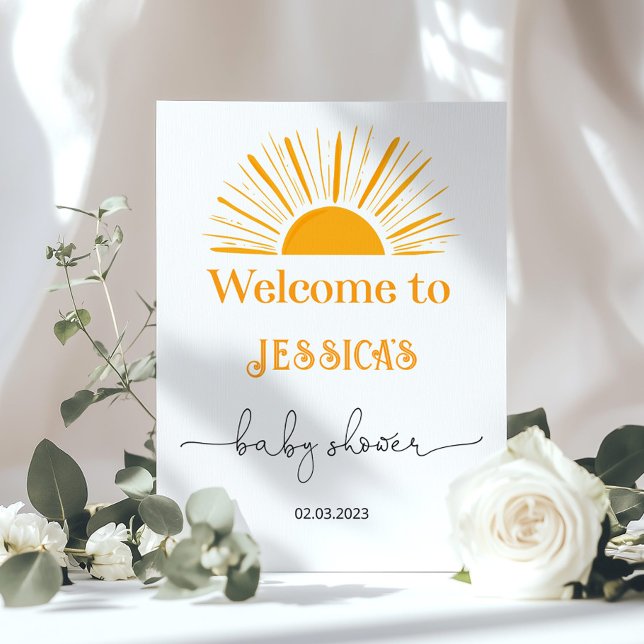 Poster Here comes the sun baby shower welcome (Criador carregado)