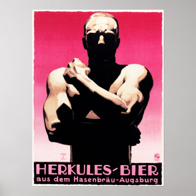 Poster HERKULES BIER Ludwig Hohlwein German Sachplakat (Frente)