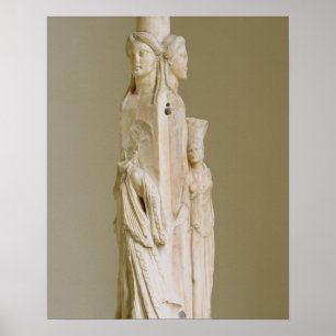 Póster Herm Triform de Hecate, escultura de mármore, pe