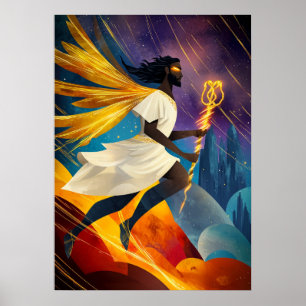 Poster Hermes - Cubista Minimalista Lenda - Mensageiro
