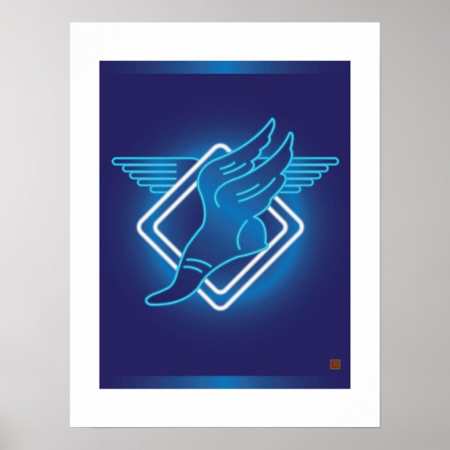 Póster Hermes Winged Sandal-Impressão (Frente)