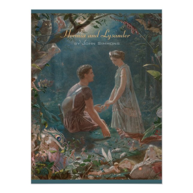 Póster Hermia e Lysander John Simmons Shakespeare (Frente)