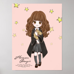 Poster Hermione Granger Mágica Aquarela