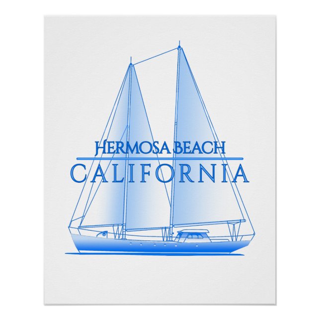 Póster Hermosa Beach Coastal Saile Náutico (Frente)