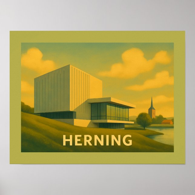 Poster Herning Dinamarca Arte Moderna (Frente)